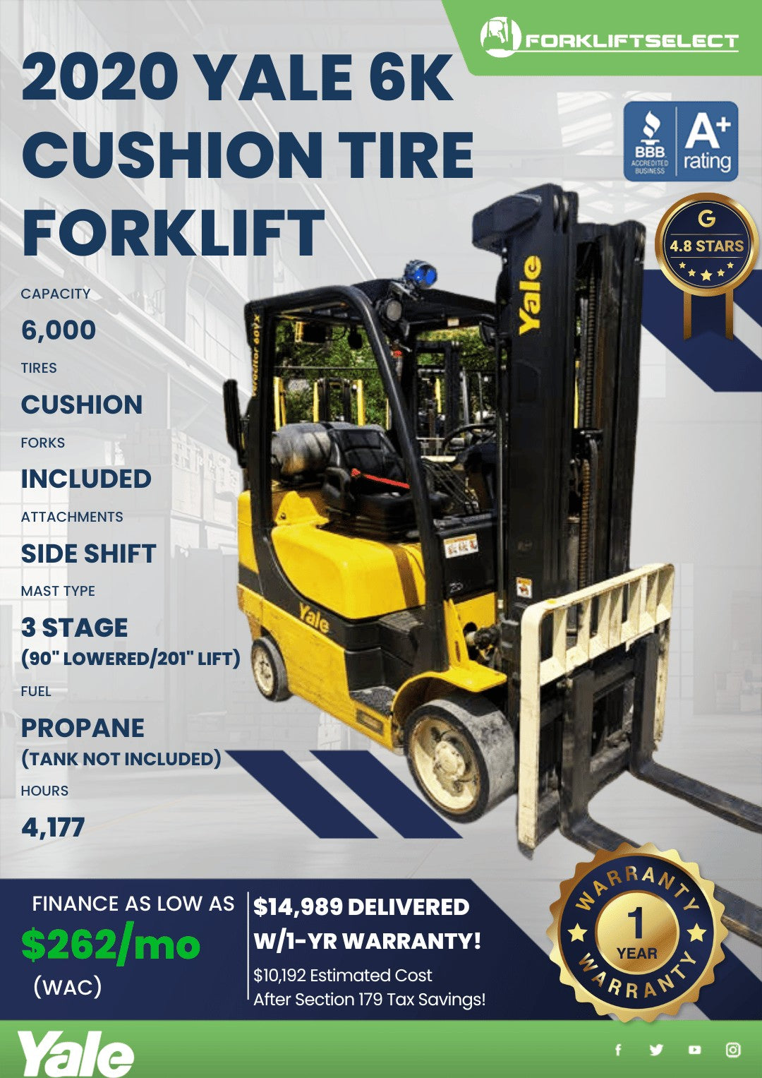 2020 Yale 6K Cushion