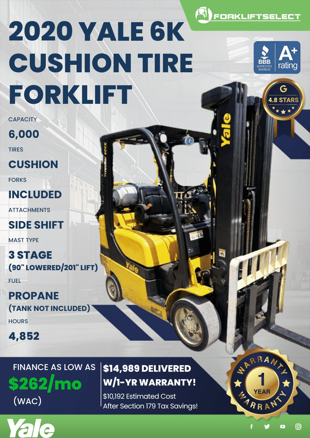 2020 Yale 6K Cushion