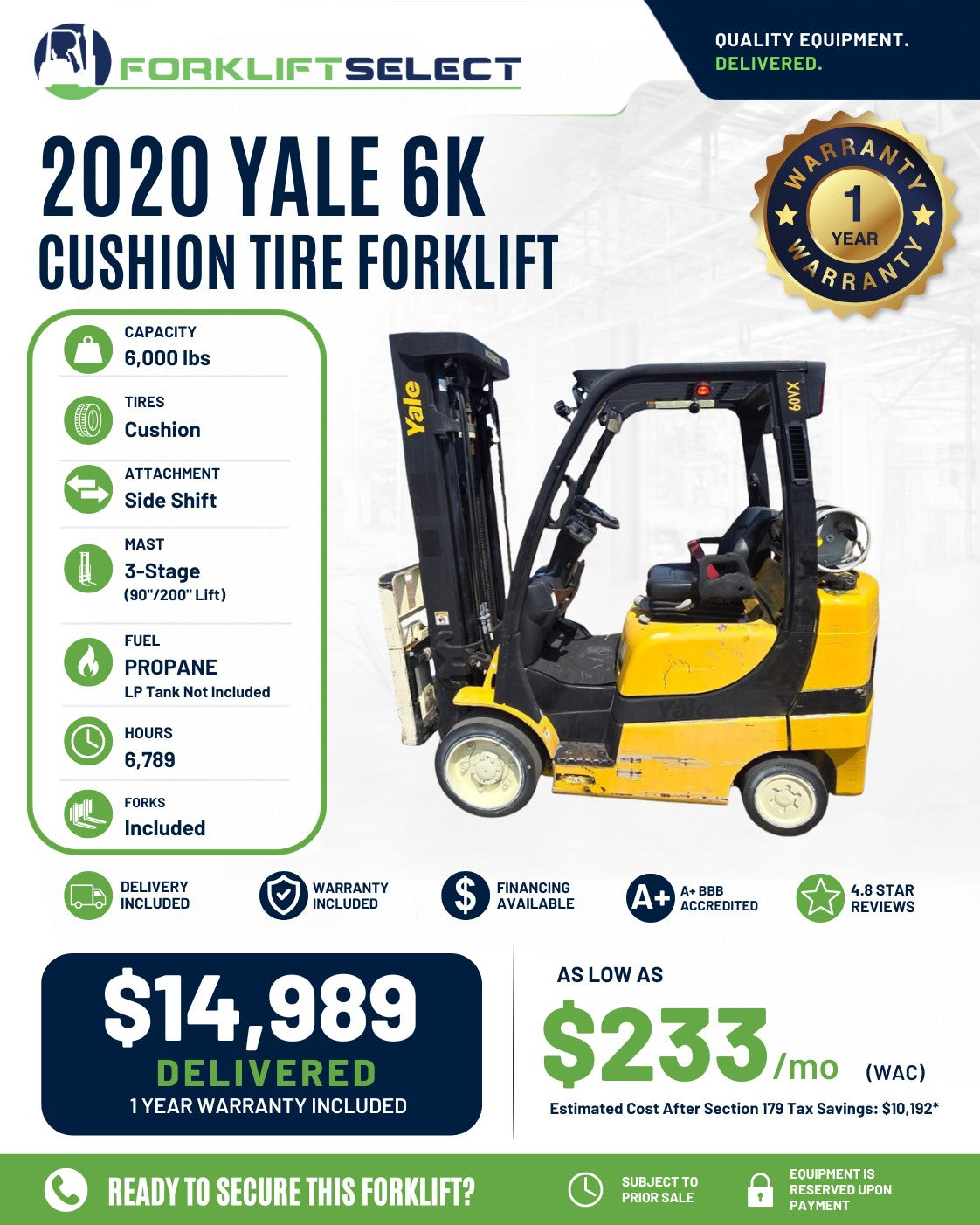 2020 Yale 6K Cushion