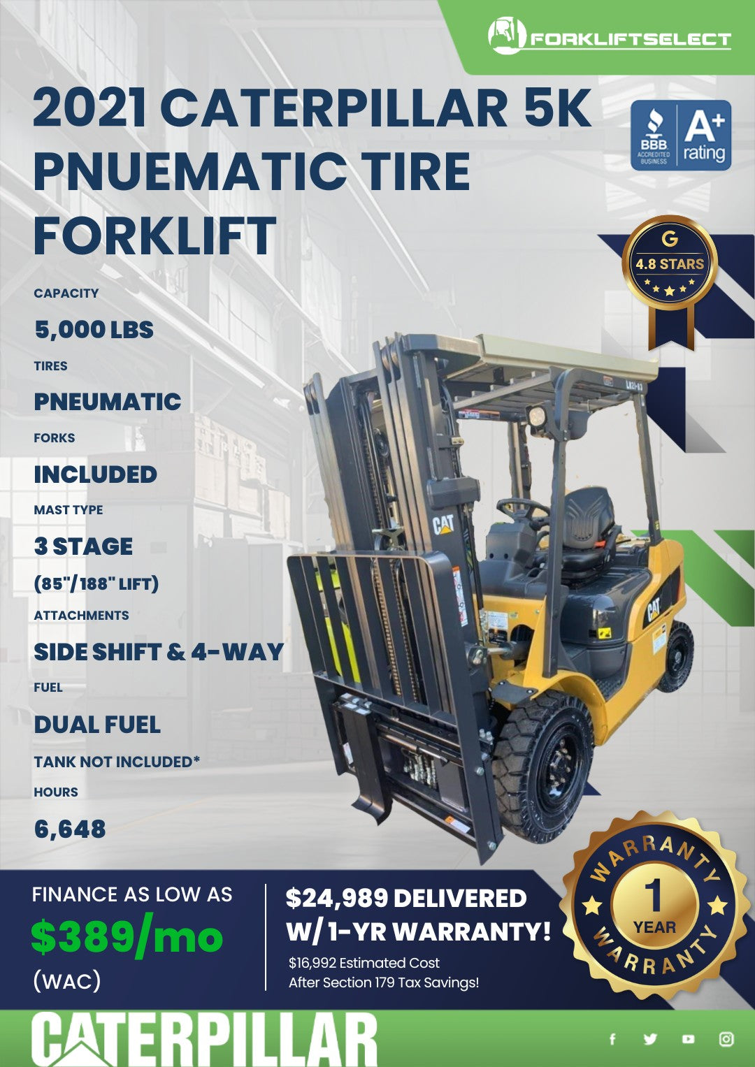 2021 Caterpillar 5K Pneumatic