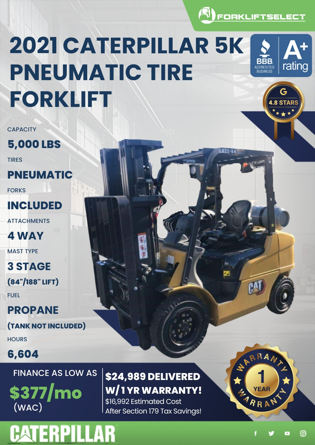 2021 Caterpillar 5K Pneumatic