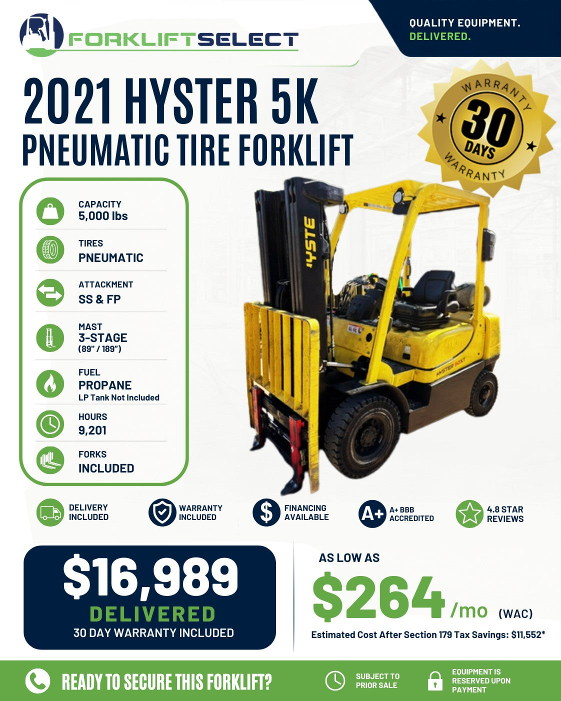 2021 Hyster 5K Pneumatic