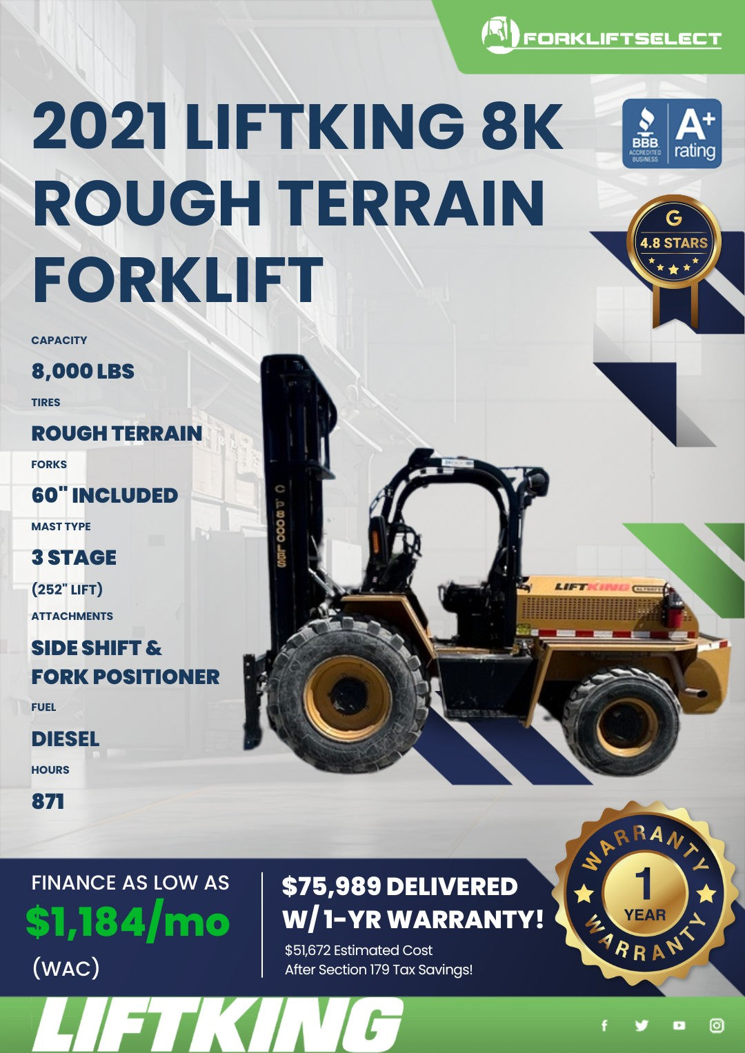 2021 LiftKing 8K Pneumatic