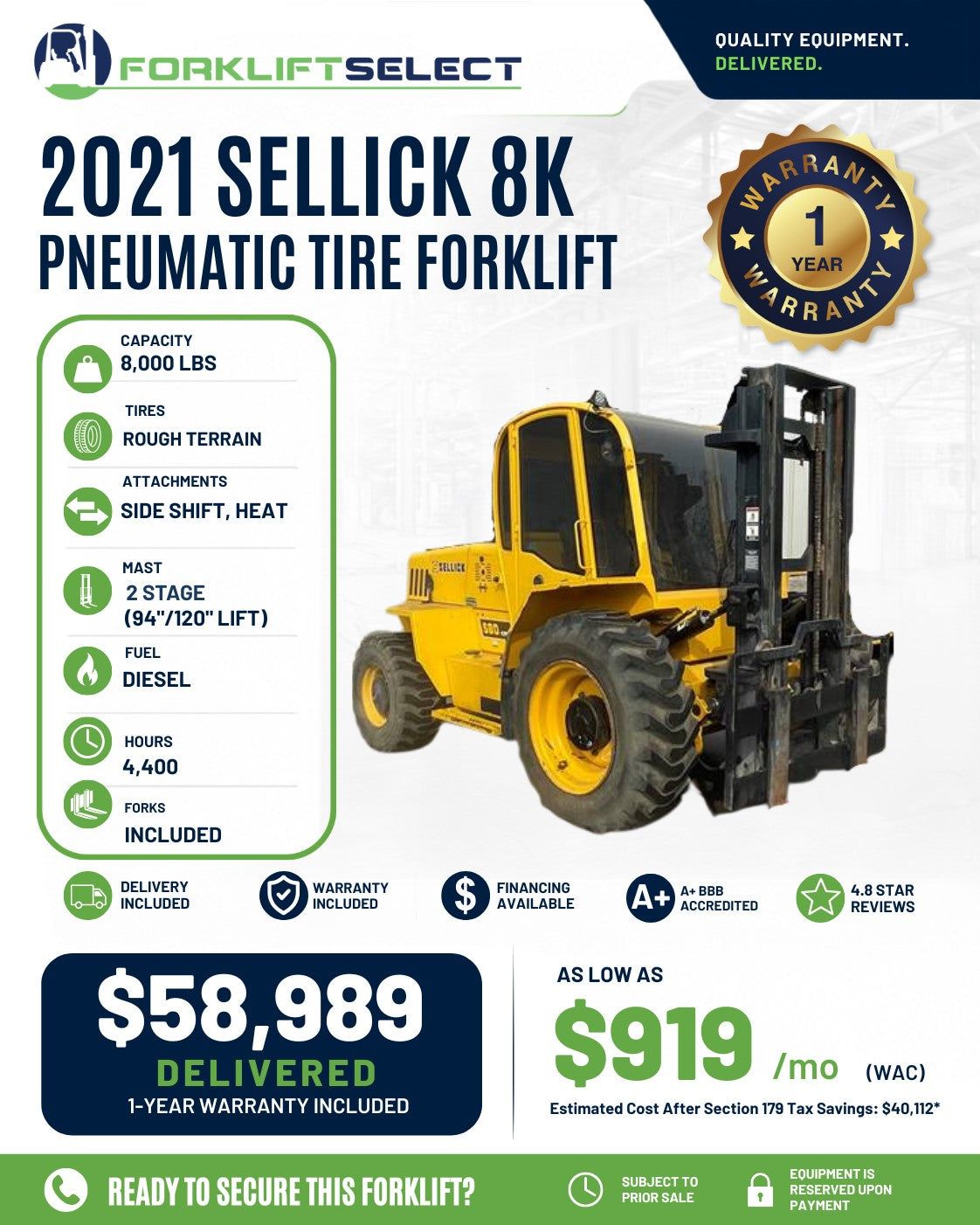 2021 Sellick 8K Pneumatic