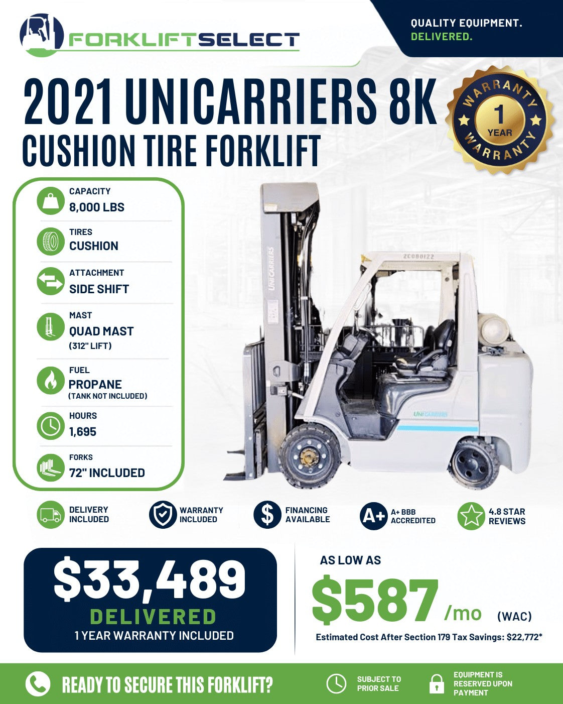 2021 UniCarriers 8K Cushion
