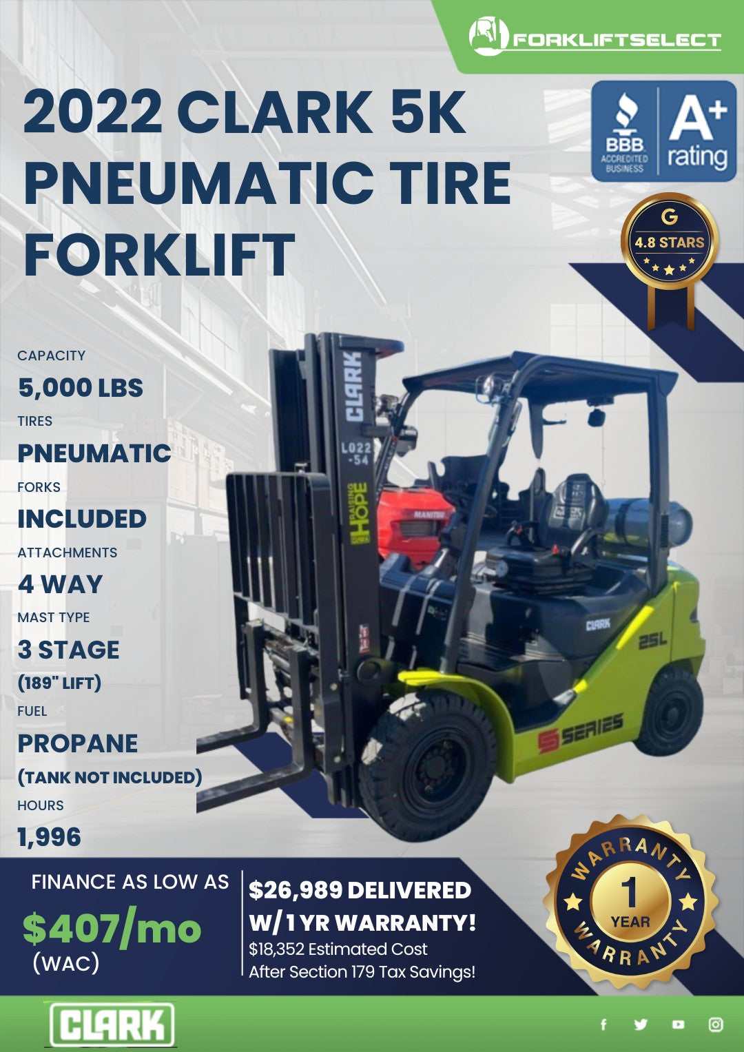 2022 Clark 5K Pneumatic