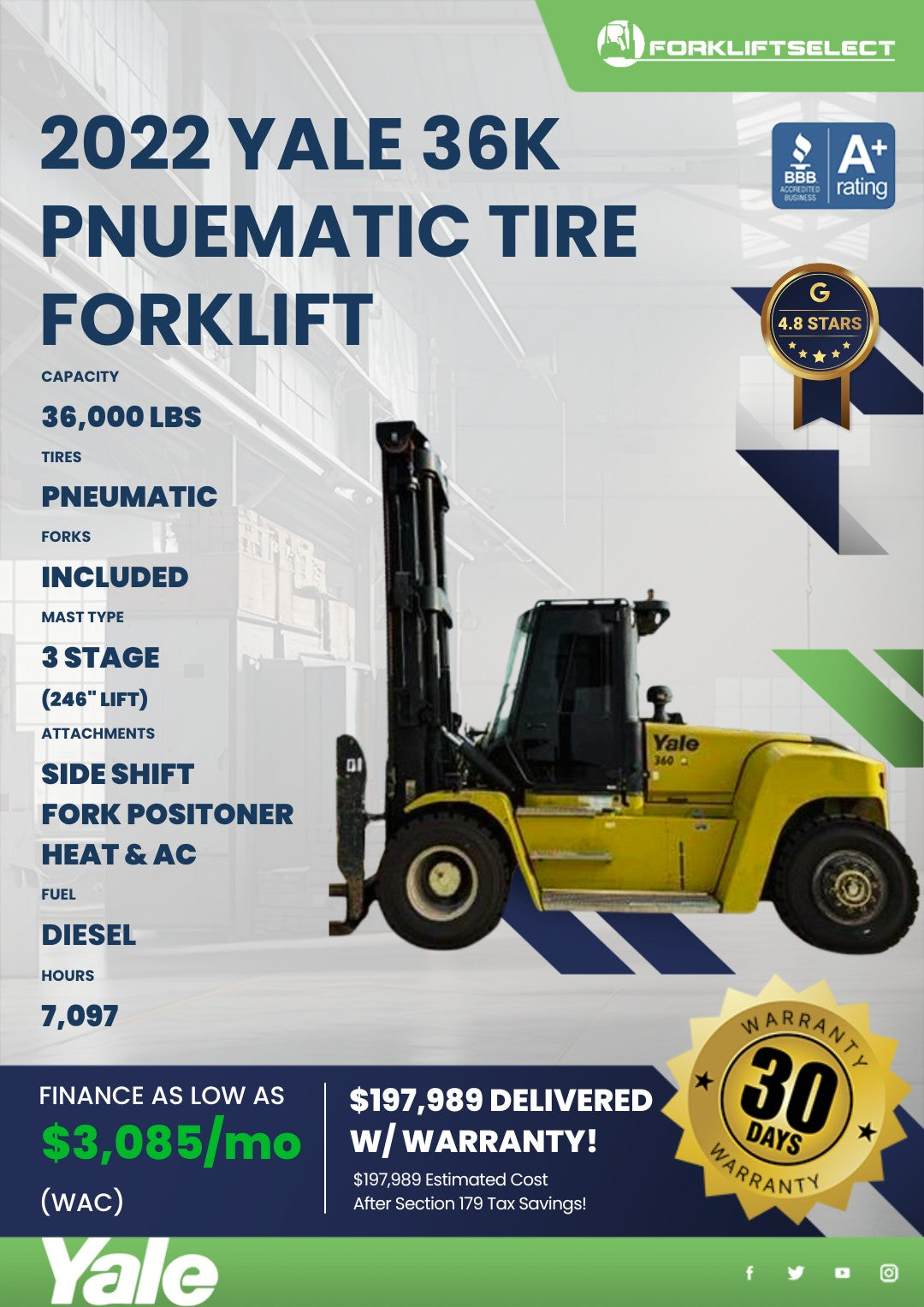 2022 Yale 36K Pneumatic