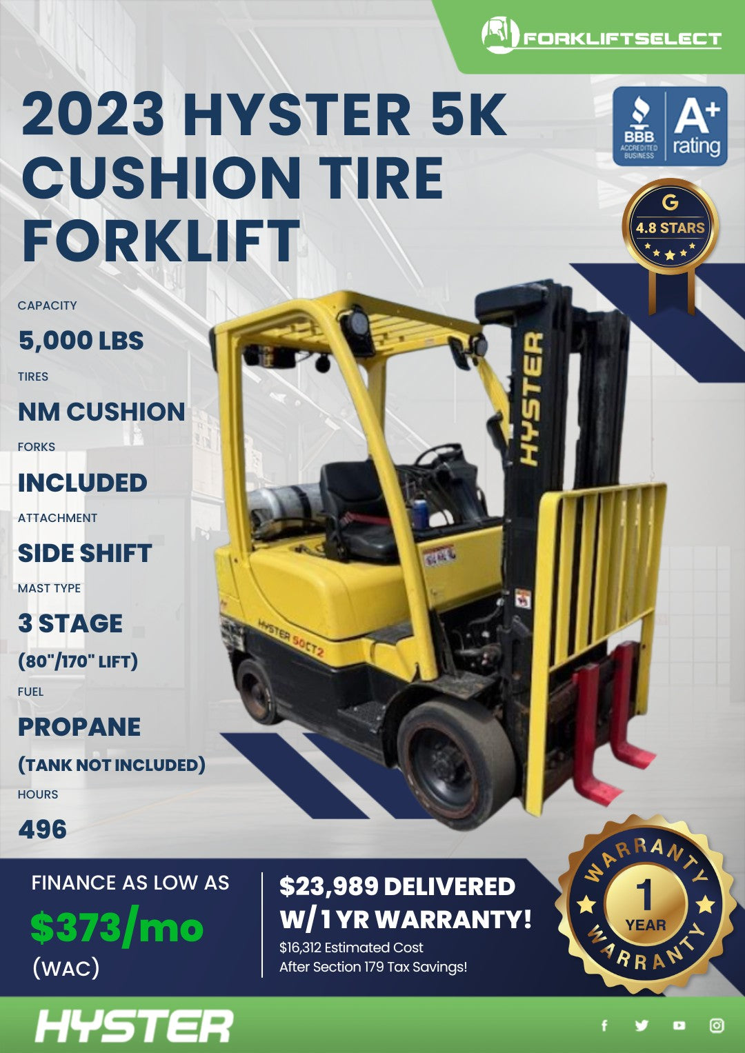 2023 Hyster 5K Cushion