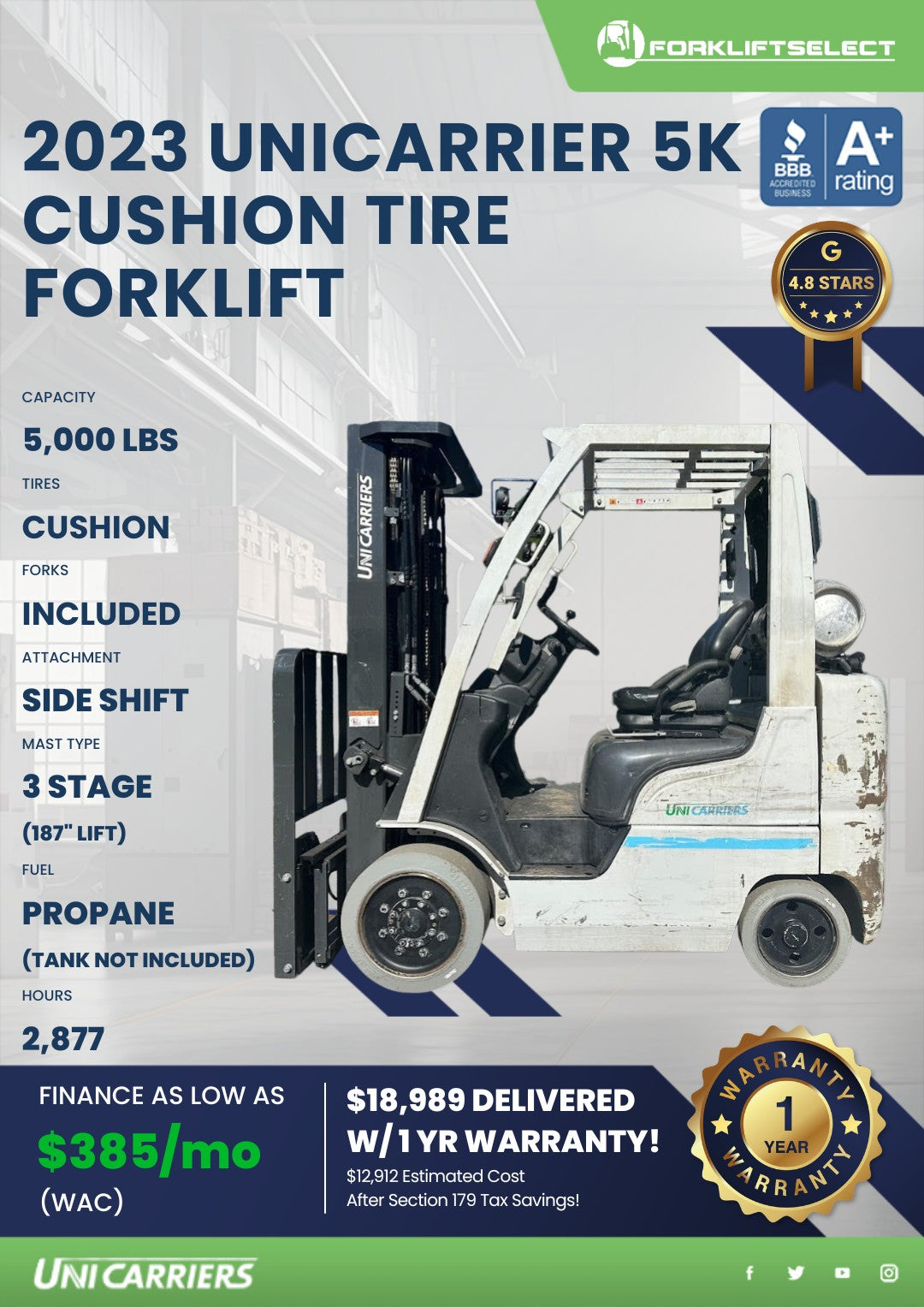 2023 UniCarriers 5K Cushion