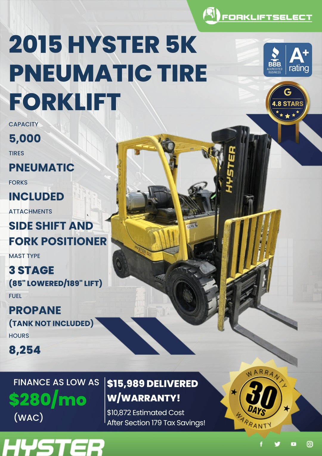 2015 Hyster 5K Pneumatic
