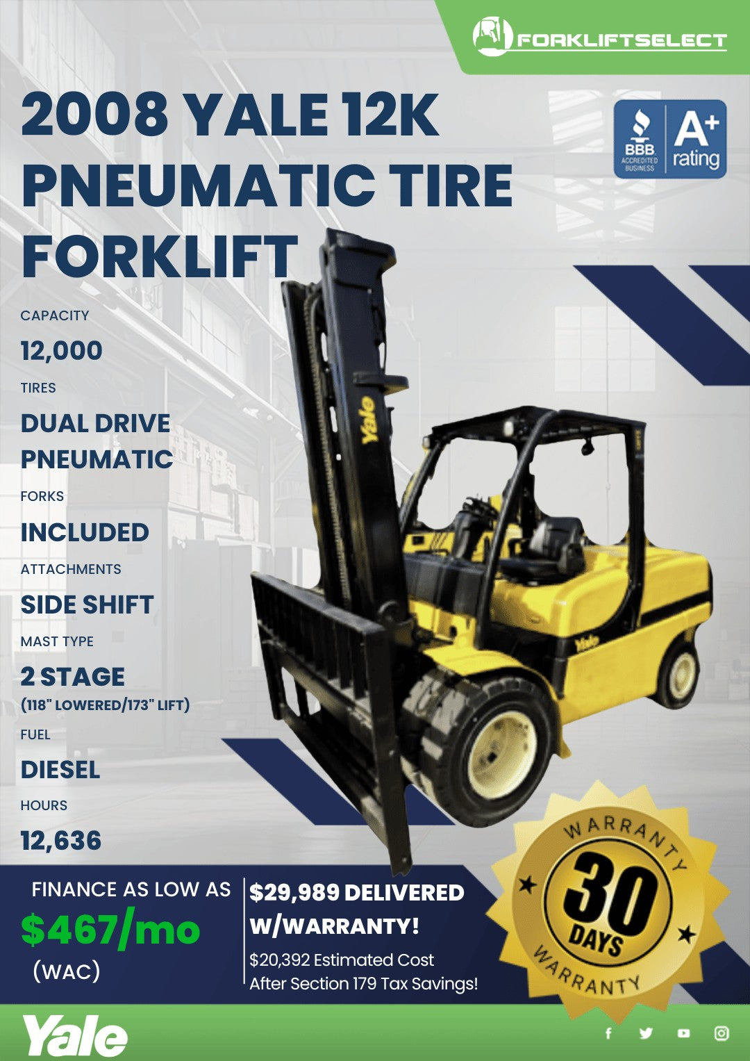 2008 Yale 12K Pneumatic