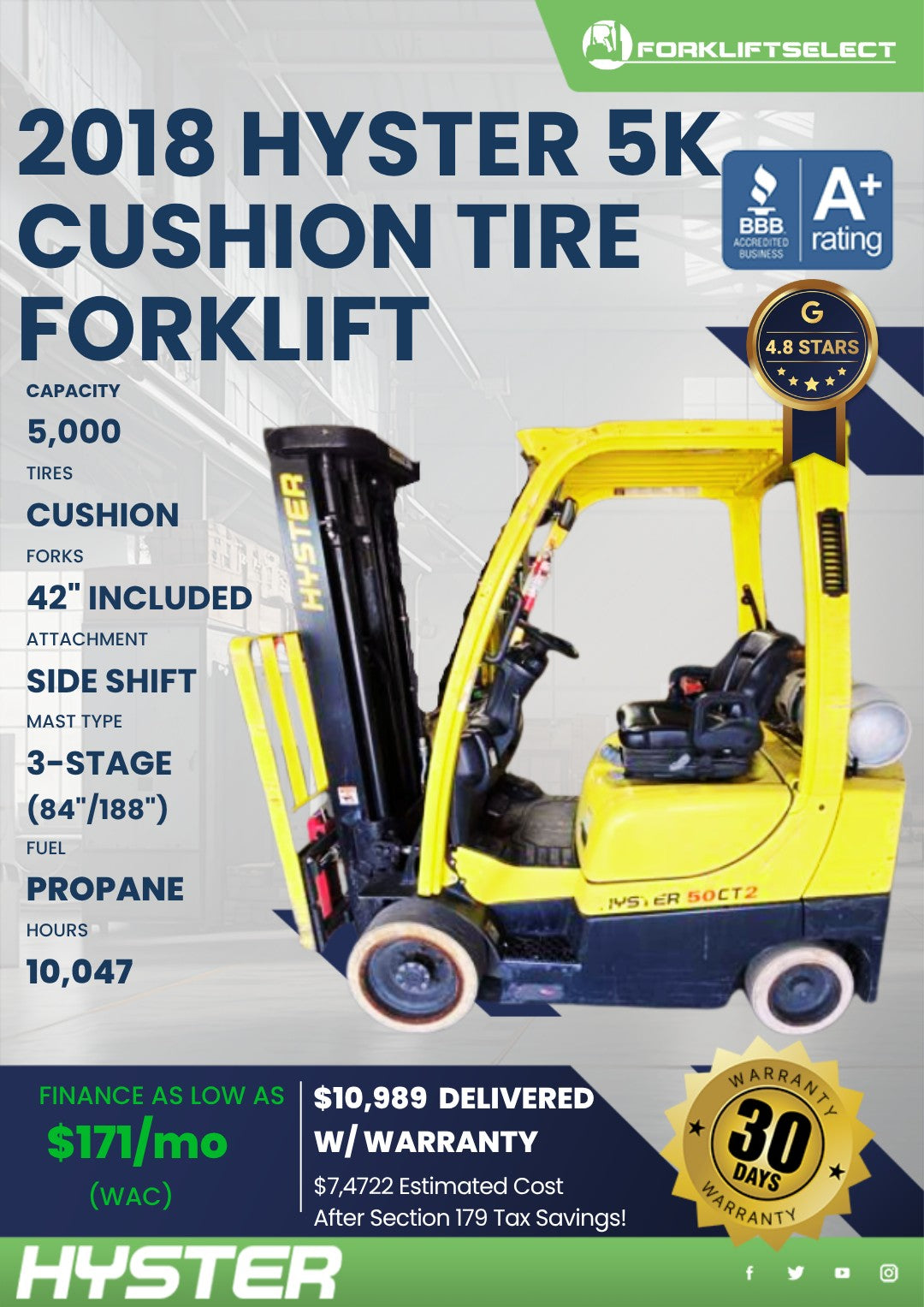 2018 Hyster 5K Cushion