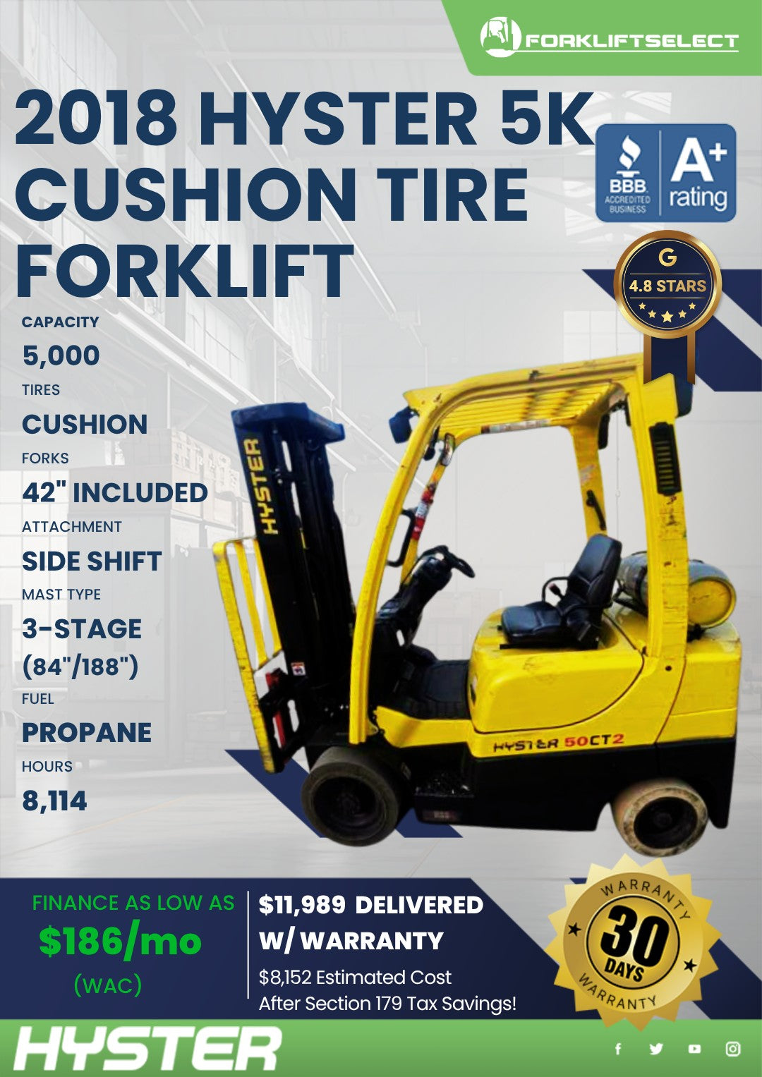 2018 Hyster 5K Cushion