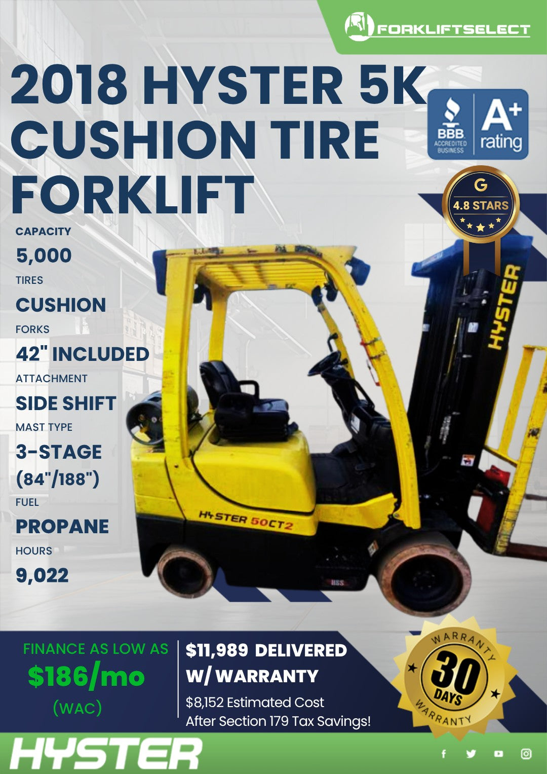 2018 Hyster 5K Cushion