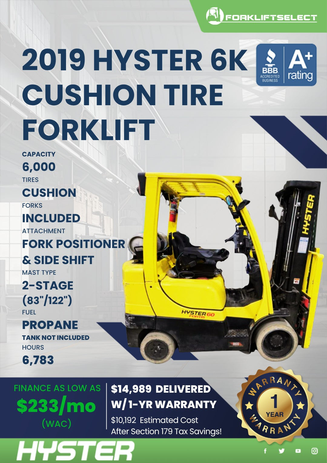 2019 Hyster 6K Cushion
