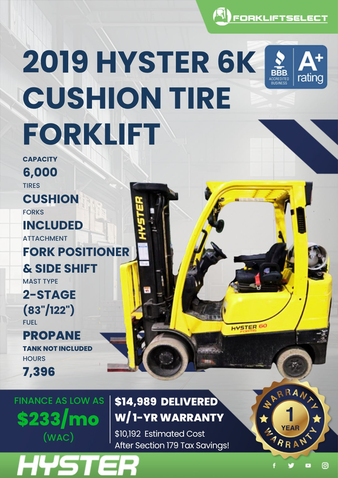 2019 Hyster 6K Cushion