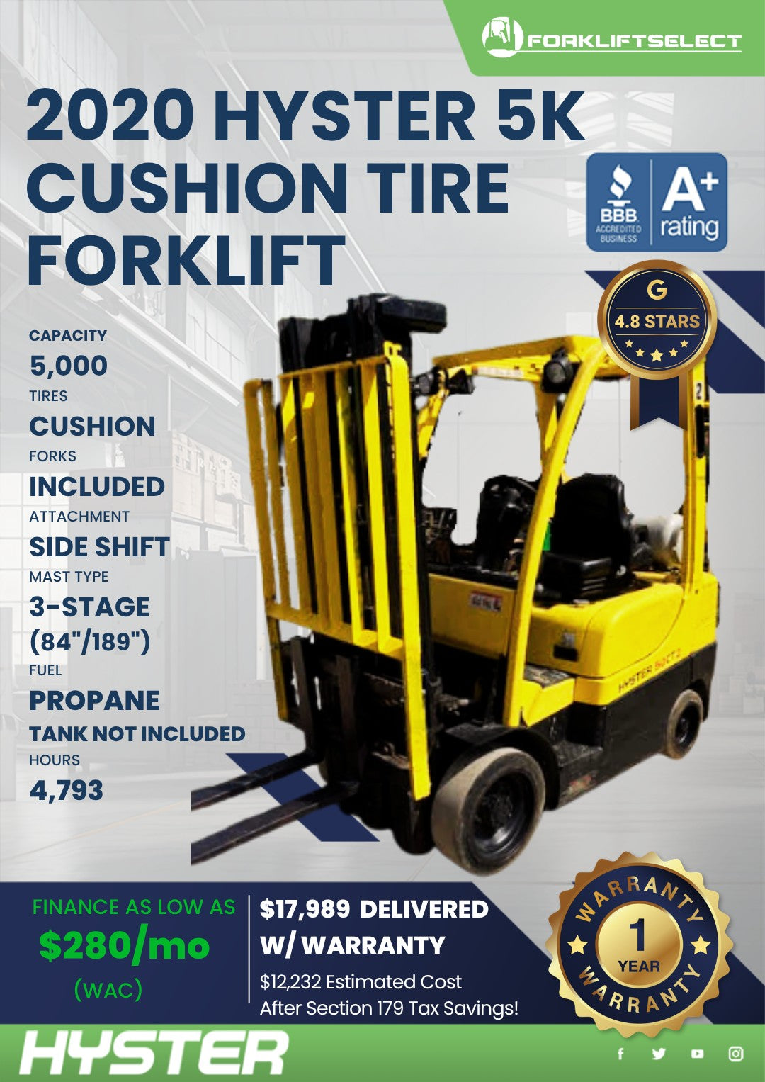 2020 Hyster 5K Cushion